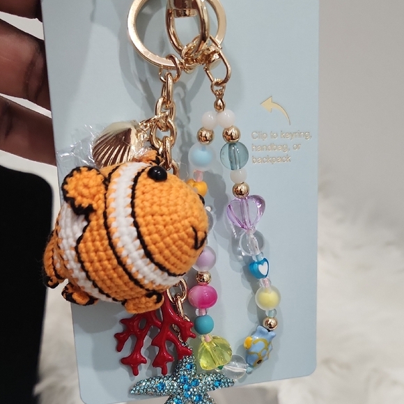 🔹️Piper K 🔹️Gold and Orange Fish Nautical Keychain Key Chain And Bag Charm - Picture 6 of 6